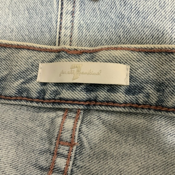 NWT 7 for all Mankind light wash Denim Mini Skirt size 25 - Picture 2 of 6